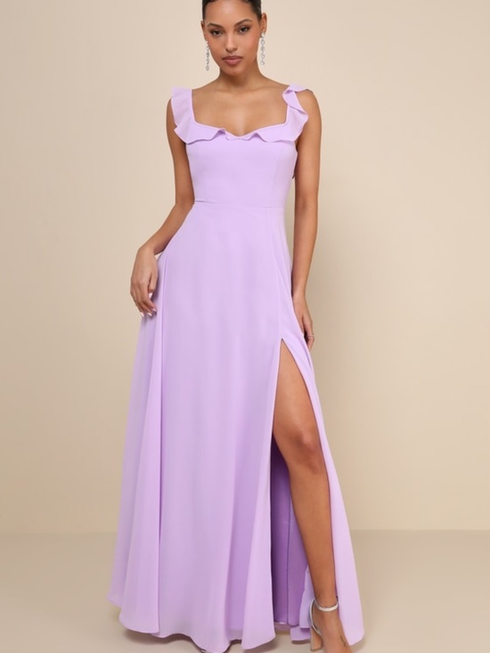 Lulus Dresses & Skirts - Lulus Dreamy Admiration Lilac Ruffled Maxi Dress Purple - Size S